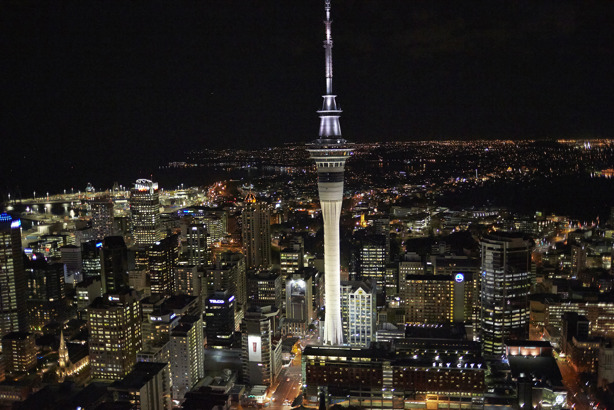 Skycity Auckland Sky Tower At Night