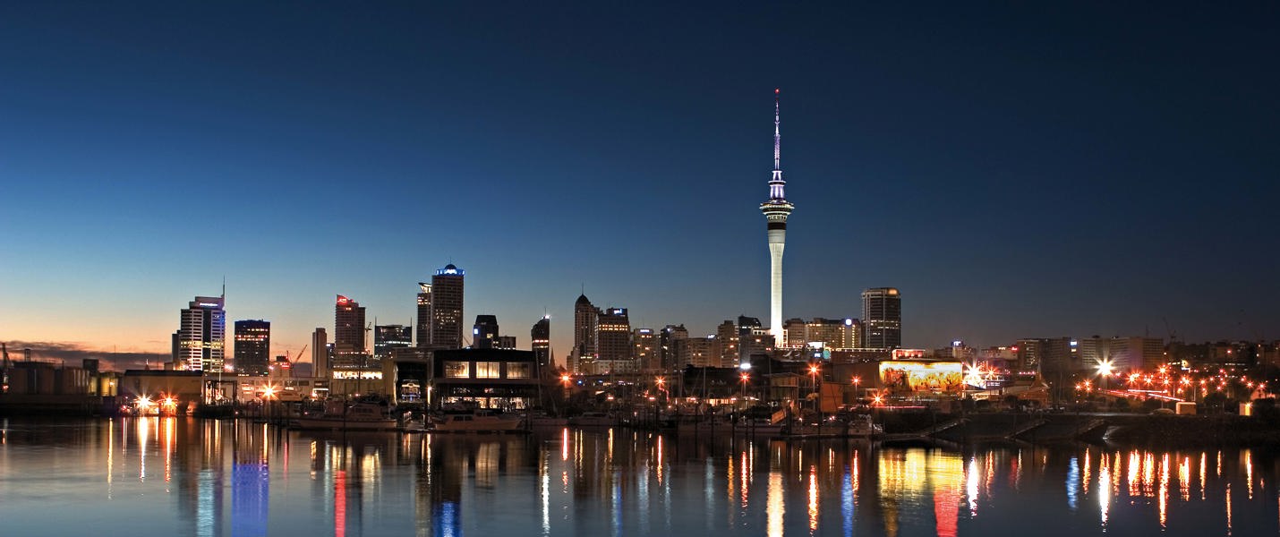 Skytower Night Auckland Skyline